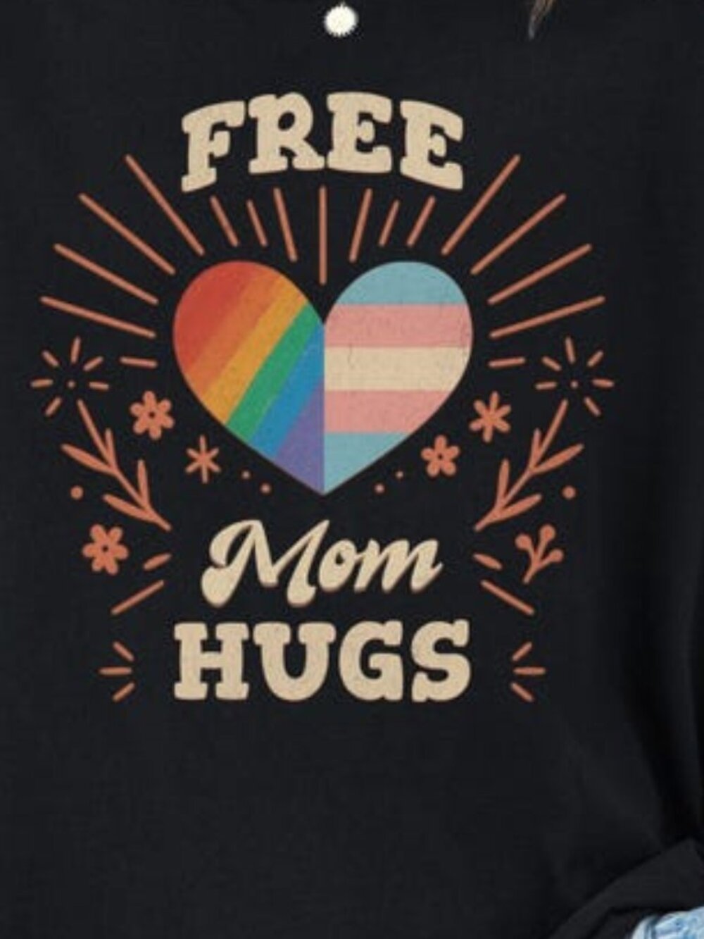 Free Mom Hugs Shirt, LGBTQ Pride Tee, Trans Ally Gift - Picture 2 of 3